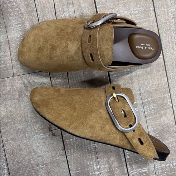 Rag & Bone Ansley Slide In Golden Brown Suede - Picture 3 of 5